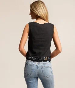 Tops | Z Supply Charlene Embroidered Tank Top Black