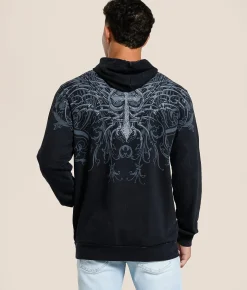 Tops | Affliction Charred Martyr Hooded Sweatshirt Black Lava Wash