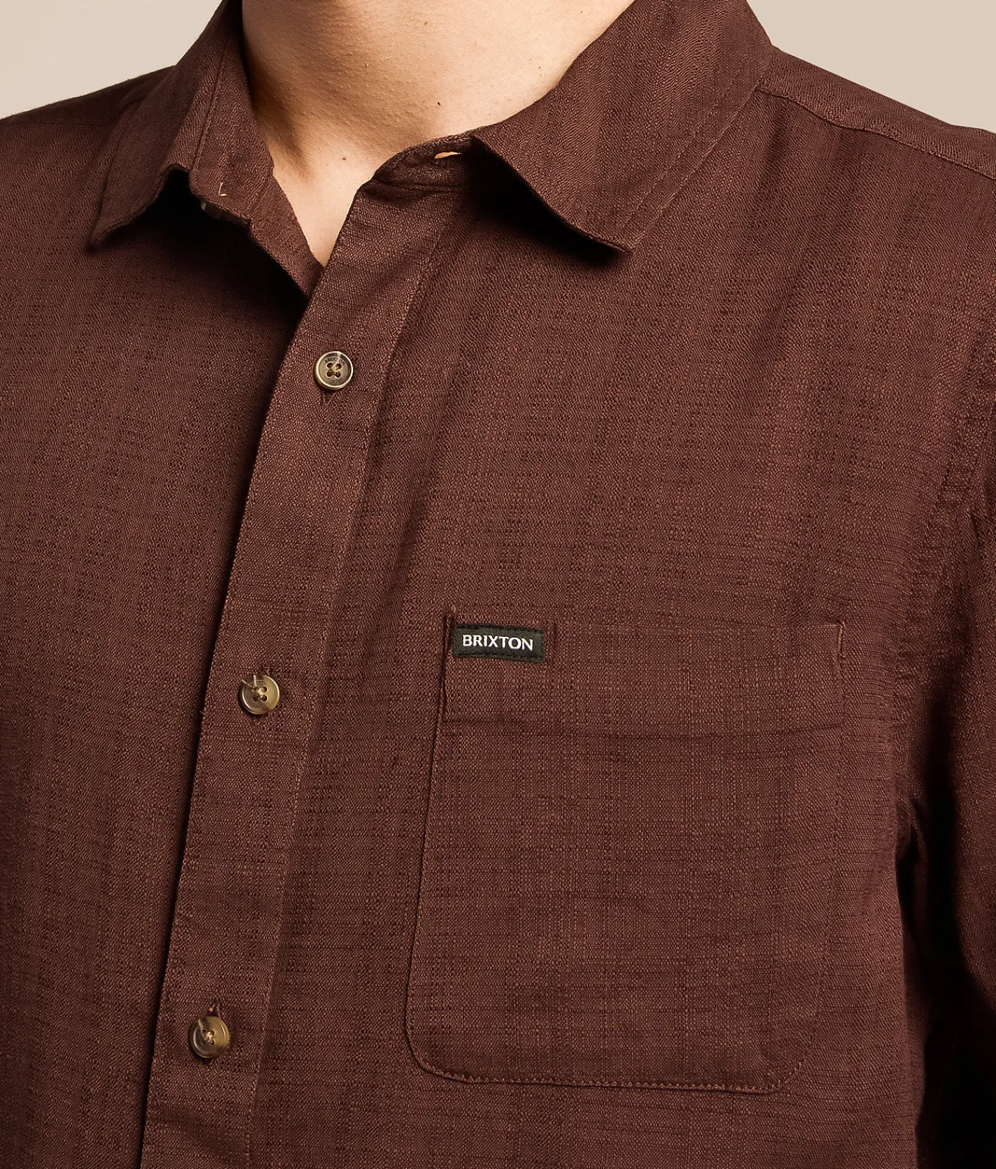 Brixton Charter Slub Shirt Chocolate Online