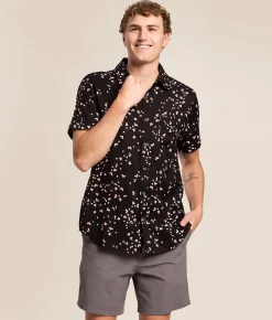 Tops | Brixton Charter Slub Shirt Black Pink