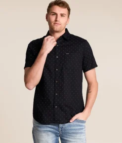 Tops | Brixton Charter Stretch Shirt Future Grey Diamond Tile