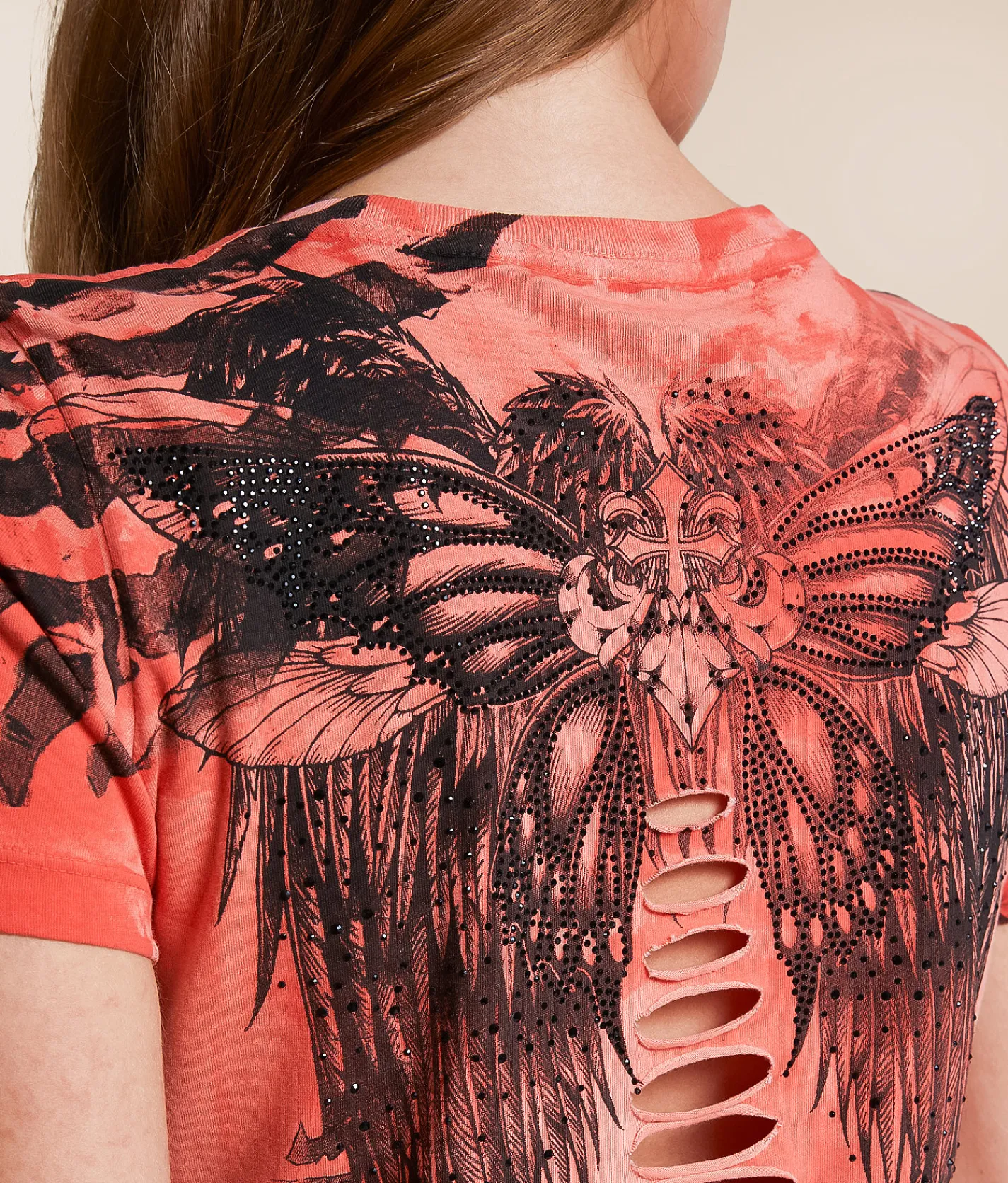 Affliction Chasing Butterflies T-Shirt Optic Mango Pigment Dye Online
