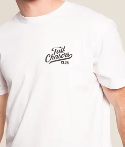 Tops|Graphic T-Shirts | Tail Chasers Club Chasing Duck T-Shirt White