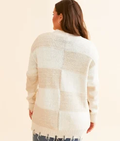 BKE Checkered Cardigan Sweater Olive Sale