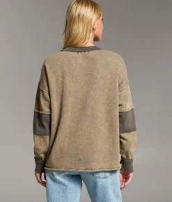 BKE Checkered Color Block Oversized Pullover Assorted Online