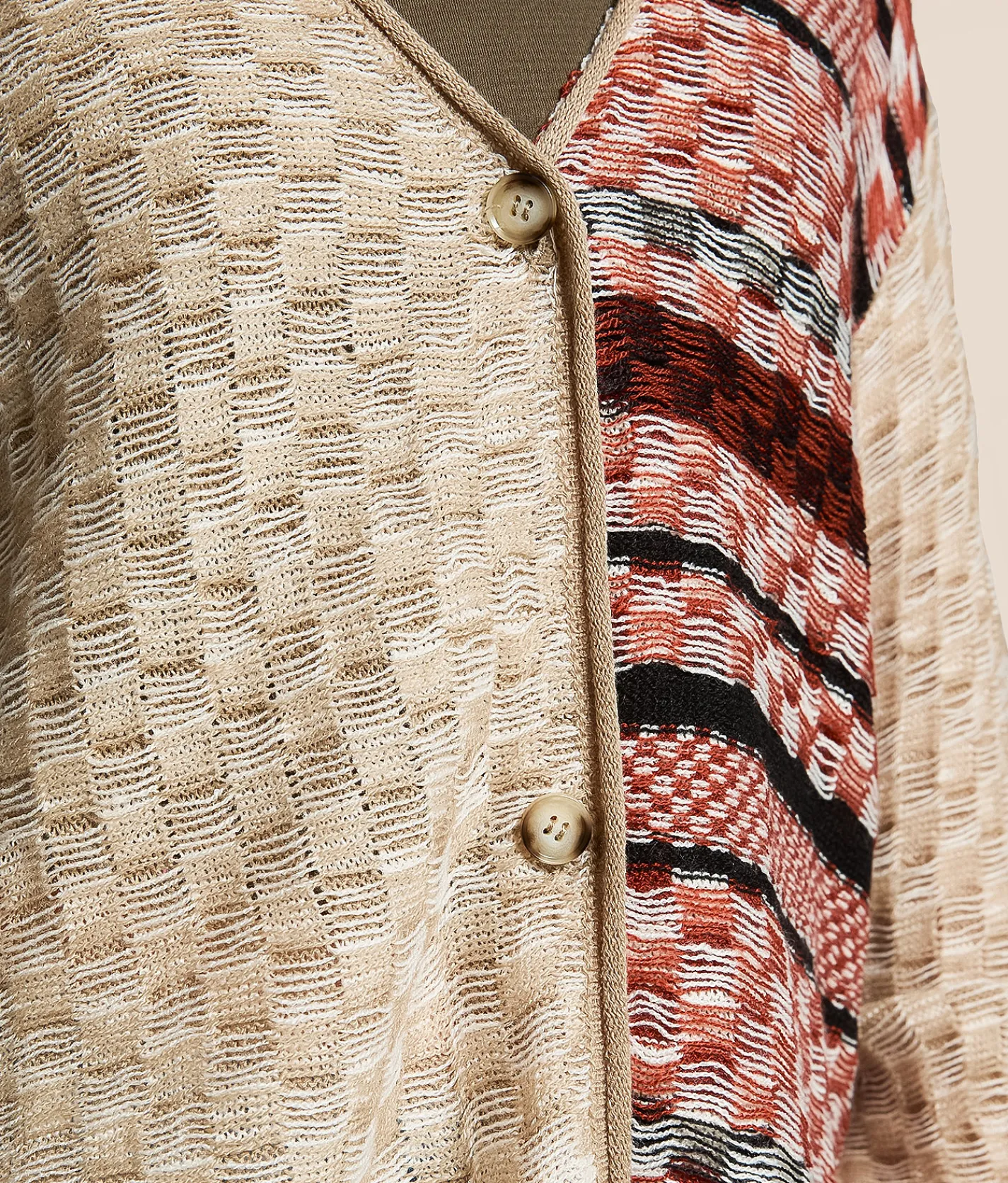 Tops | Gilded Intent Checkered Stitch Cardigan Sweater Multi