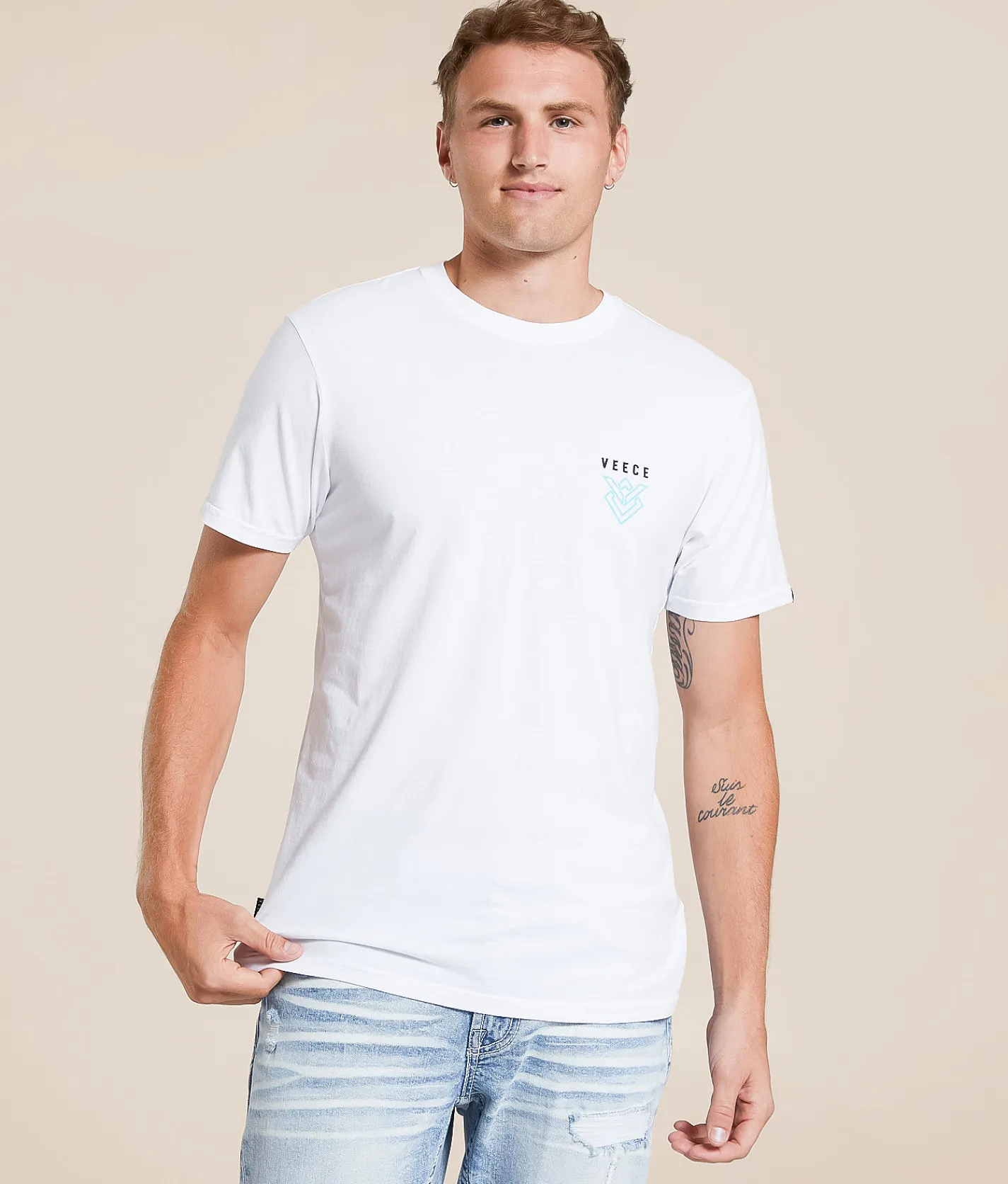 Veece Checkered T-Shirt White Discount