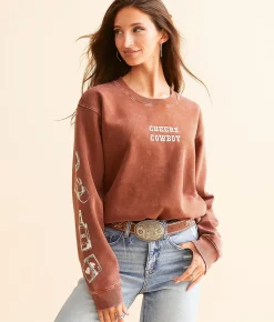Desert Dreamer Cheers Cowboy Oversized Pullover Sequoia Online
