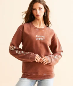 Desert Dreamer Cheers Cowboy Oversized Pullover Sequoia Online