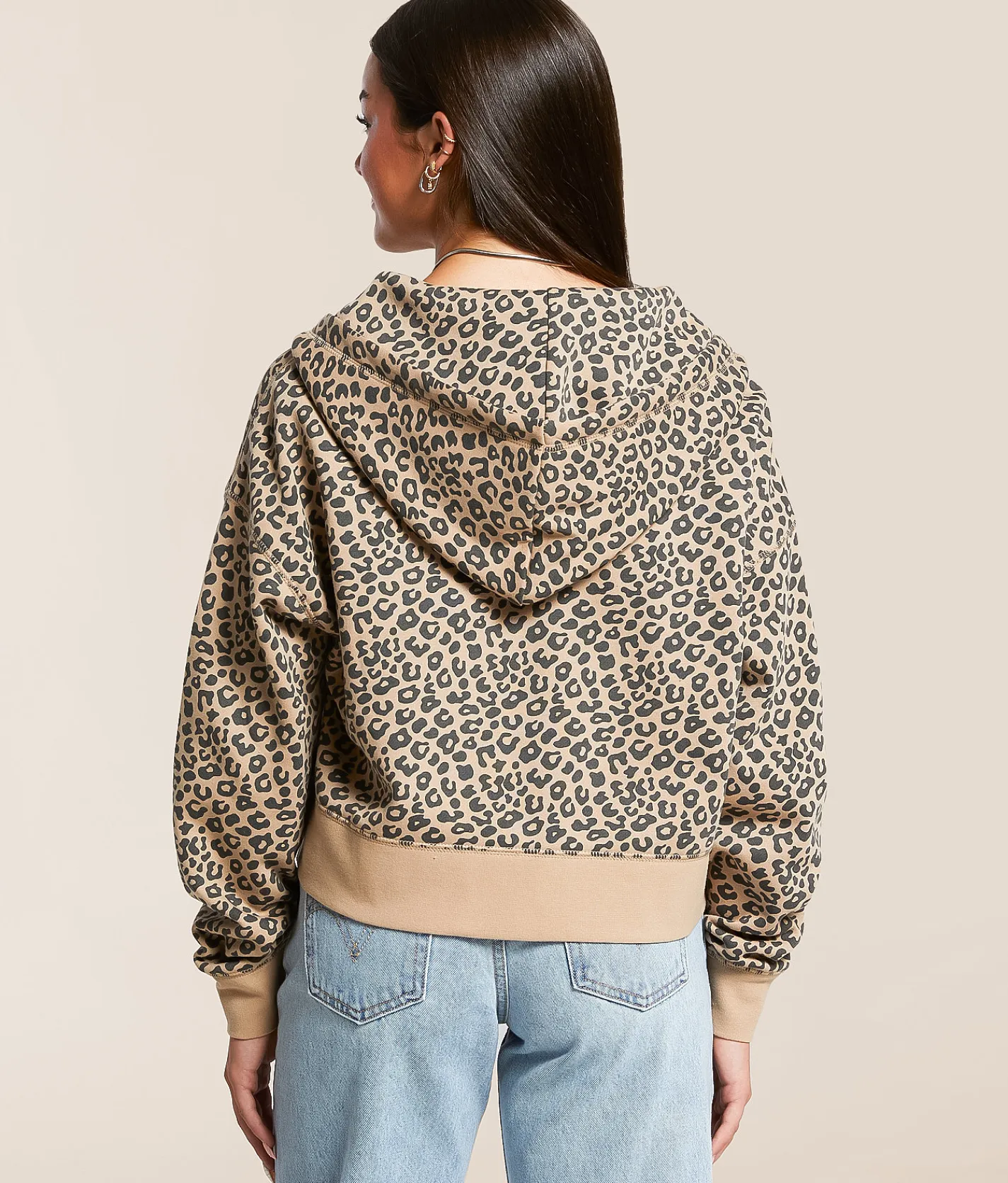 FITZ + EDDI Cropped Hoodie Cheetah