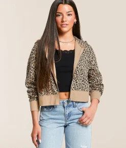 FITZ + EDDI Cropped Hoodie Cheetah