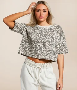 Tops | Gilded Intent Cropped T-Shirt Cheetah