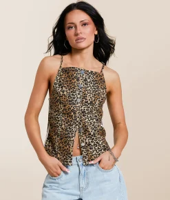 Tops | Gilded Intent Print Tank Top Cheetah