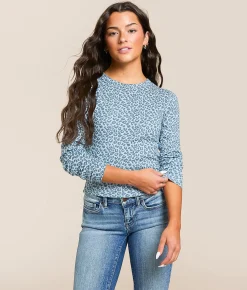 FITZ + EDDI Cheetah Print Top Blue Cheetah Online