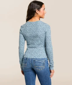 FITZ + EDDI Cheetah Print Top Blue Cheetah Online
