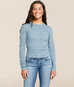 FITZ + EDDI Cheetah Print Top Blue Cheetah Online