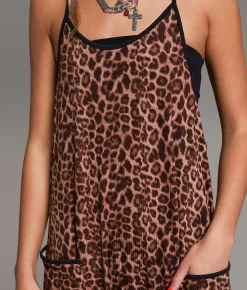 BKE Ribbed Jumpsuit Cheetah Clearance