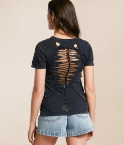 Tops | Affliction Chemawa Heights T-Shirt Black Lava Metallic Spray