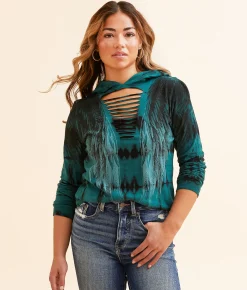 Tops | Affliction Cherielle Hoodie Flux Wash