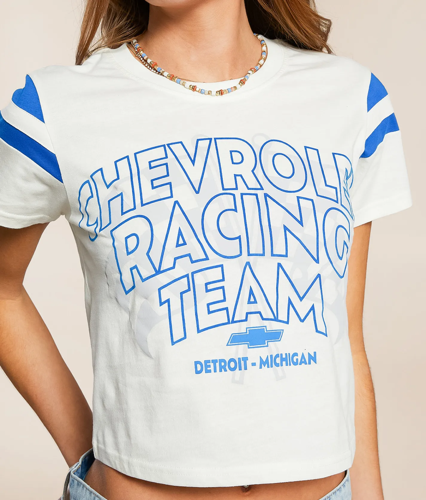 Tops | Goodie Two Sleeves Chevrolet Racing Team Baby T-Shirt White Windsurfer Bluing