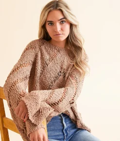 Blue Blush Chevron Nubby Sweater Chanterelle