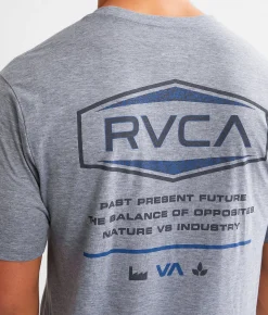 Graphic T-Shirts|Activewear | RVCA Chevron Sport T-Shirt Black Heather Sport