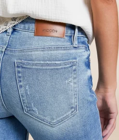 HIDDEN Chloe Cropped Straight Stretch Jean Wild Heart Clearance