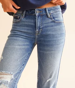 HIDDEN Chloe Cropped Straight Stretch Jean Medium Dark New