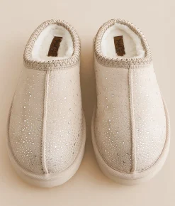 Shoes | Very G Chloe Rhinestone Slipper Cream