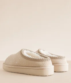 Shoes | Very G Chloe Rhinestone Slipper Cream