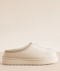 Shoes | Very G Chloe Rhinestone Slipper Cream