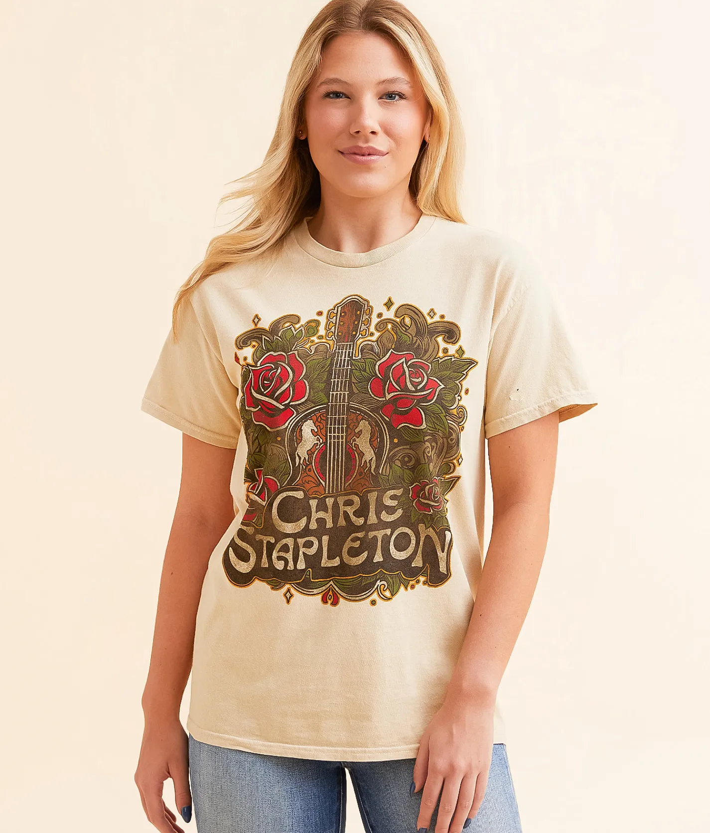 Tops | Merch Traffic Chris Stapleton Band T-Shirt Natural