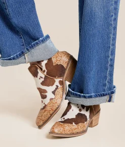 Very G Chrissy Cow Western Ankle Boot Tan Discount