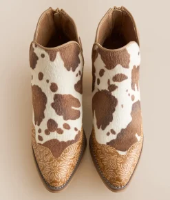 Very G Chrissy Cow Western Ankle Boot Tan Discount