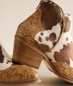Very G Chrissy Cow Western Ankle Boot Tan Discount