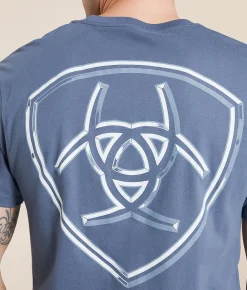 Ariat Chrome Badge T-Shirt Silver Pine Outlet