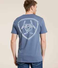 Ariat Chrome Badge T-Shirt Silver Pine Outlet