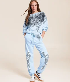 Affliction Chrome Jogger Sweatpant Blue Sky Pigment Dye Sale