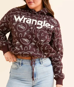 Wrangler® Cinched Western Hooded Sweatshirt Fudge Clearance