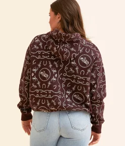 Wrangler® Cinched Western Hooded Sweatshirt Fudge Clearance
