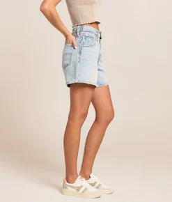 Bottoms|Shorts | Levi's® Cinch Mid-Thigh Shorts Abraided Art