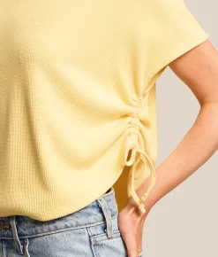 Tops | FITZ + EDDI Cinch Tie Cropped Top Pale Banana