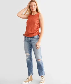 BKE Cinch Tie Tank Top Langoustino Clearance