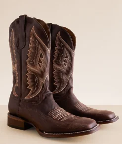 Circle G by Corral Embroidered Leather Cowboy Boot Chocolate Online
