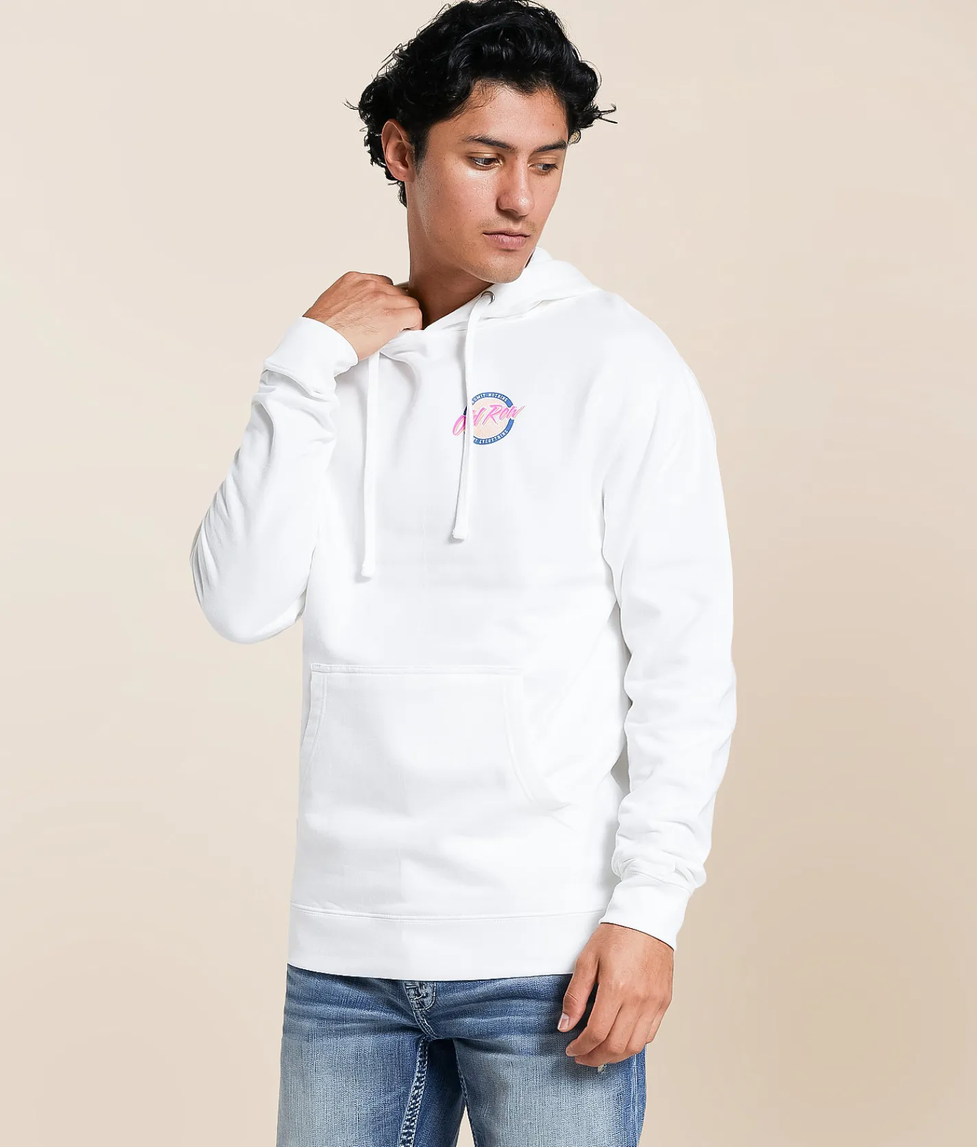 Old Row Circle Logo Hooded Sweatshirt White Best