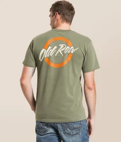 Tops|Graphic T-Shirts | Old Row Circle Logo T-Shirt Moss