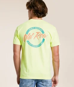 Tops|Graphic T-Shirts | Old Row Circle Logo T-Shirt Neon Lemon