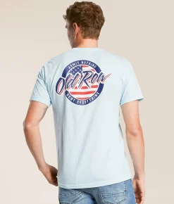 Graphic T-Shirts | Old Row Circle Logo USA T-Shirt Chambray