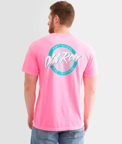 Old Row Circle Neon T-Shirt Neon Pink Hot