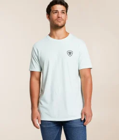 Tops|Graphic T-Shirts | Ariat Circle Wave T-Shirt Wan Blue